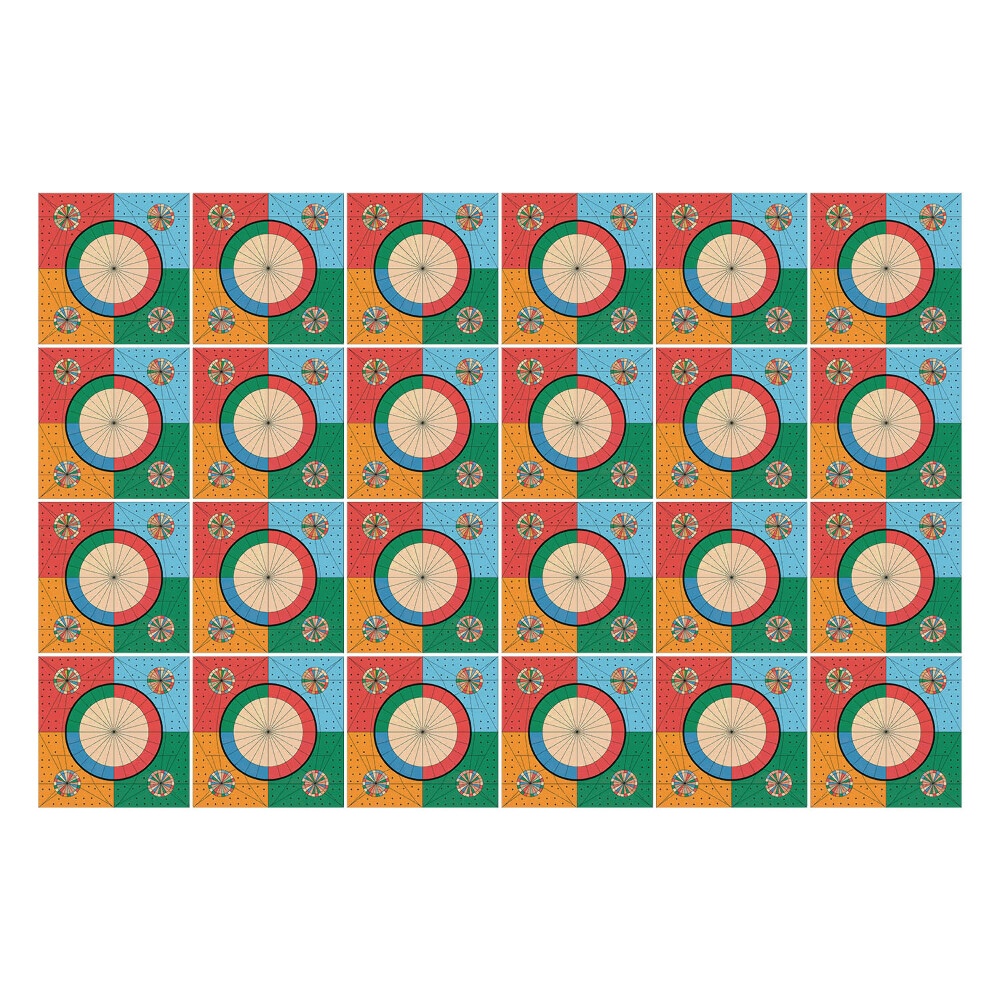 Öntapadós csempe matrica Színes retro csempe