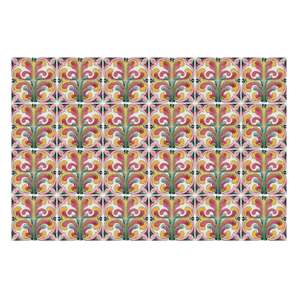 Csempe matrica Virágmotívumok az elrendezésben