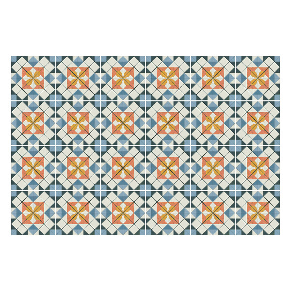 Öntapadós csempe matrica Virágmotívumok hálóban