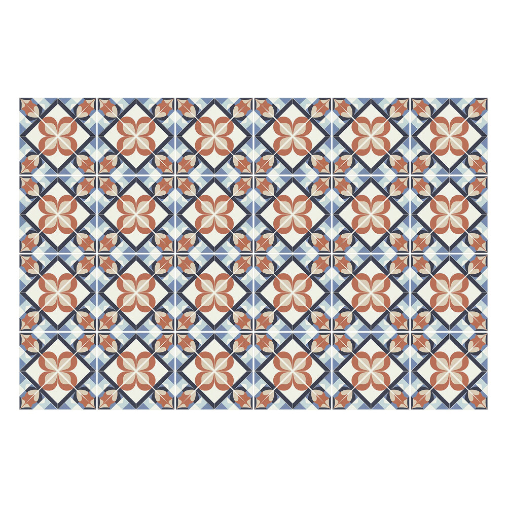 Csempe matrica Virágmotívumok rombuszokban