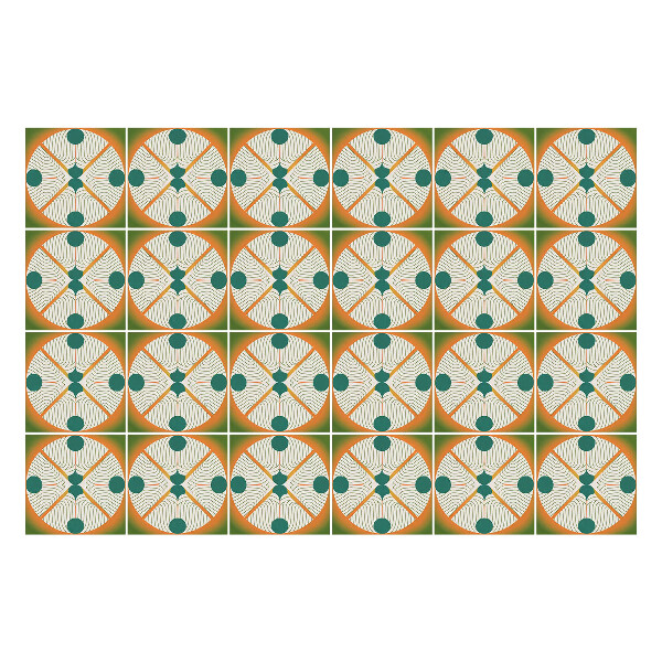 Öntapadós csempe matrica Körök sugarakkal