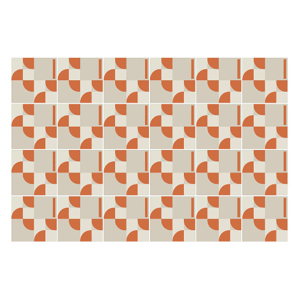 Öntapadós csempe matrica Geometria ívekkel és vonalakkal