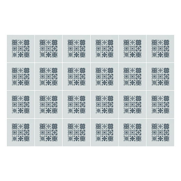 Öntapadós csempe matrica Virágmotívumok hálóban