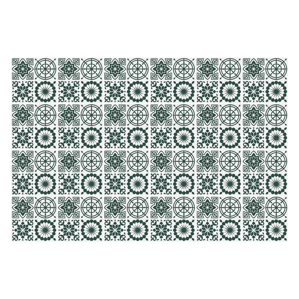 Öntapadós csempe matrica Geometrikus virágok és körök