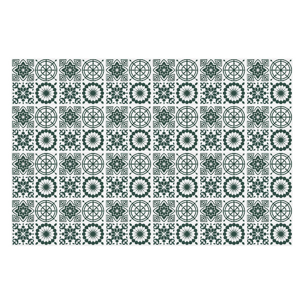 Öntapadós csempe matrica Geometrikus virágok és körök