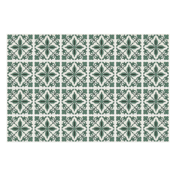 Öntapadós csempe matrica Virágdíszek hálóban