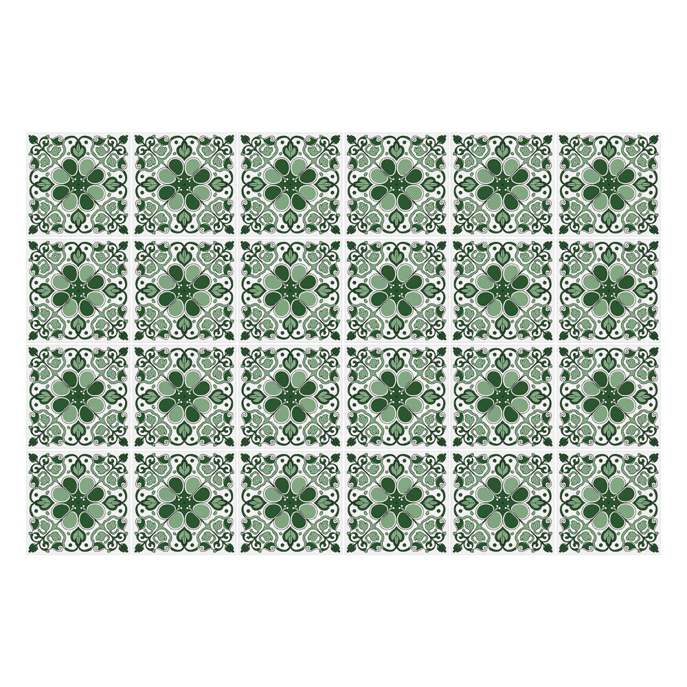 Öntapadós csempe matrica Növényi motívum körökkel