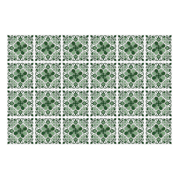 Öntapadós csempe matrica Növényi motívum körökkel