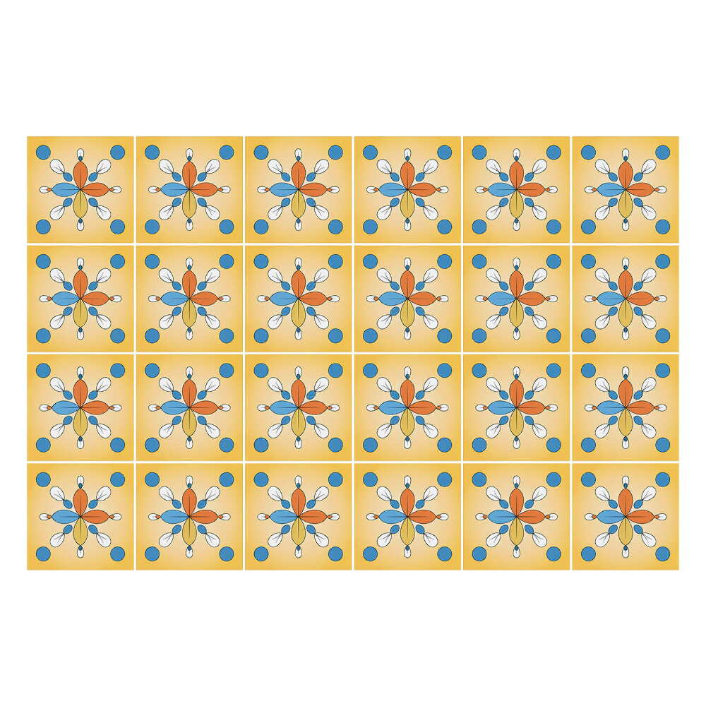 Csempe matrica Pöttyös virágmotívum