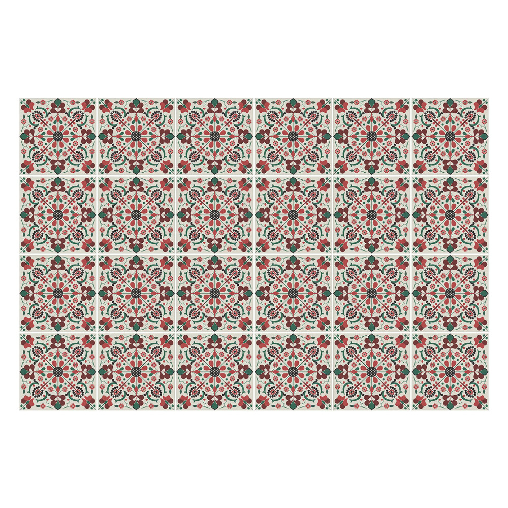 Öntapadós csempe matrica Virág motívum levelekkel