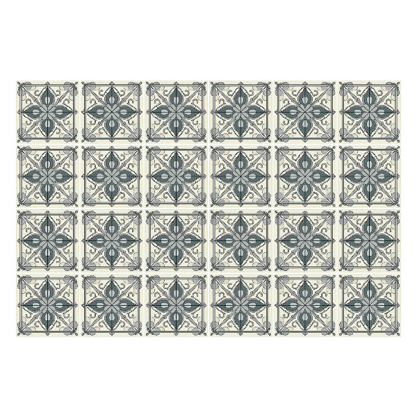 Öntapadós csempe matrica Virágdíszek hálóban