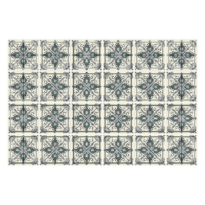 Öntapadós csempe matrica Virágdíszek hálóban