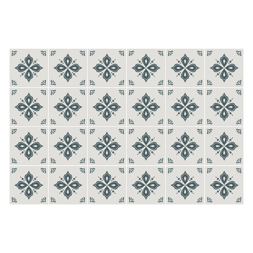 Öntapadós csempe matrica Virágdíszek hálóban