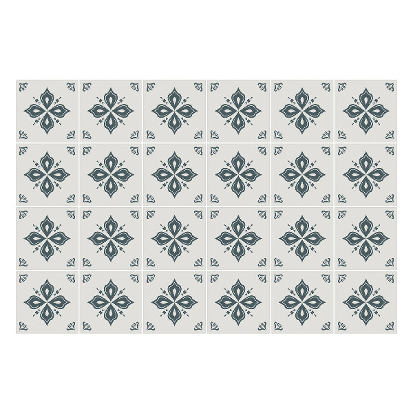 Öntapadós csempe matrica Virágdíszek hálóban