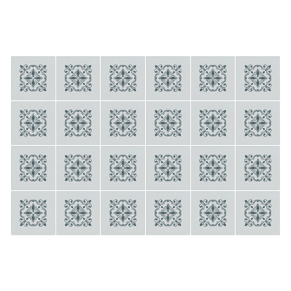 Öntapadós csempe matrica Virágdíszek hálóban