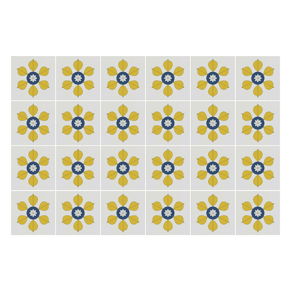 Öntapadós csempe matrica Virágmotívumok az elrendezésben