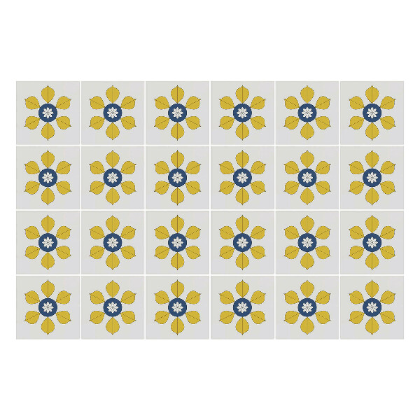 Öntapadós csempe matrica Virágmotívumok az elrendezésben