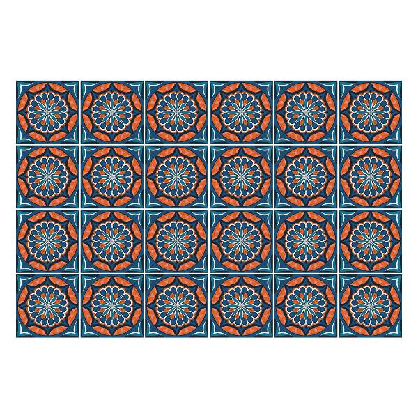 Öntapadós csempe matrica Virágos körök