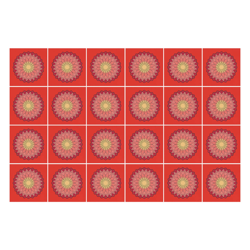Öntapadós csempe matrica Virágmintás