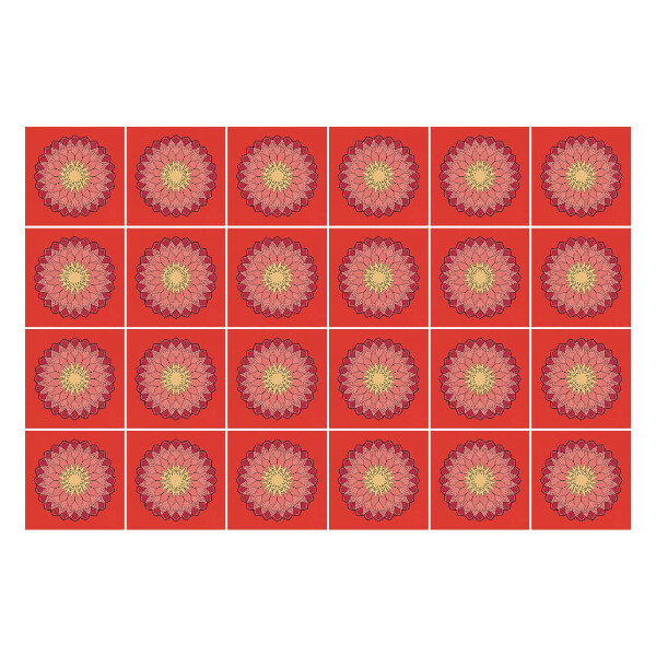 Öntapadós csempe matrica Virágmintás
