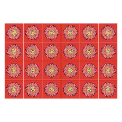 Öntapadós csempe matrica Virágmintás