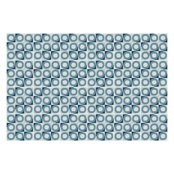 Öntapadós csempe matrica Kockás körök