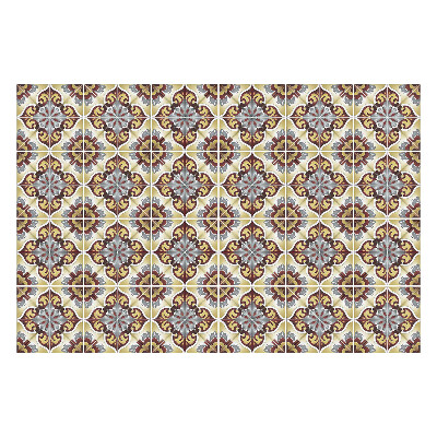 Öntapadós csempe matrica Virág motívum díszekkel