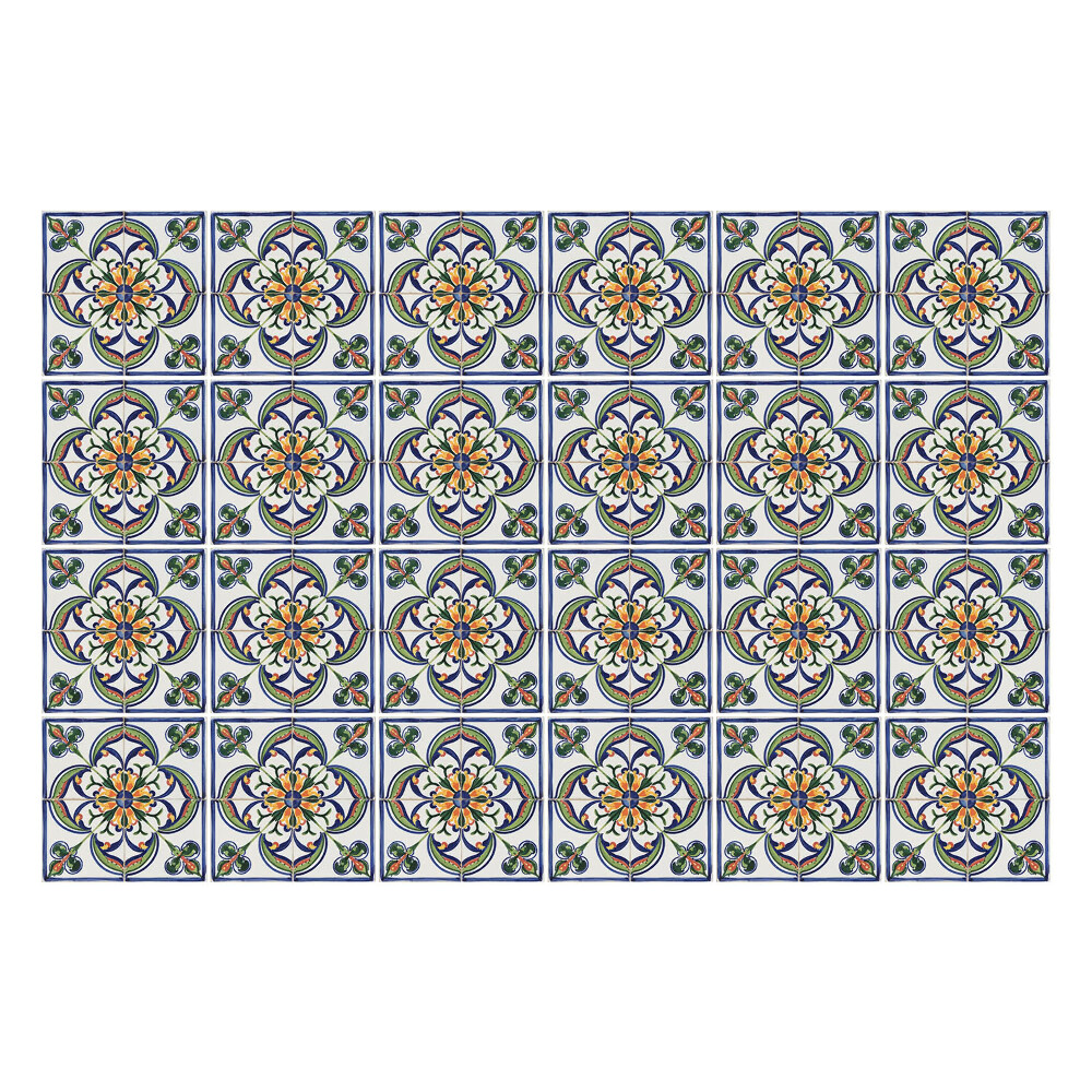 Öntapadós csempe matrica Virágdíszek elrendezésben