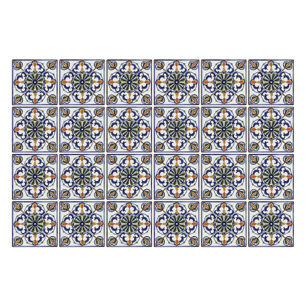 Öntapadós csempe matrica Virágdíszek hálóban