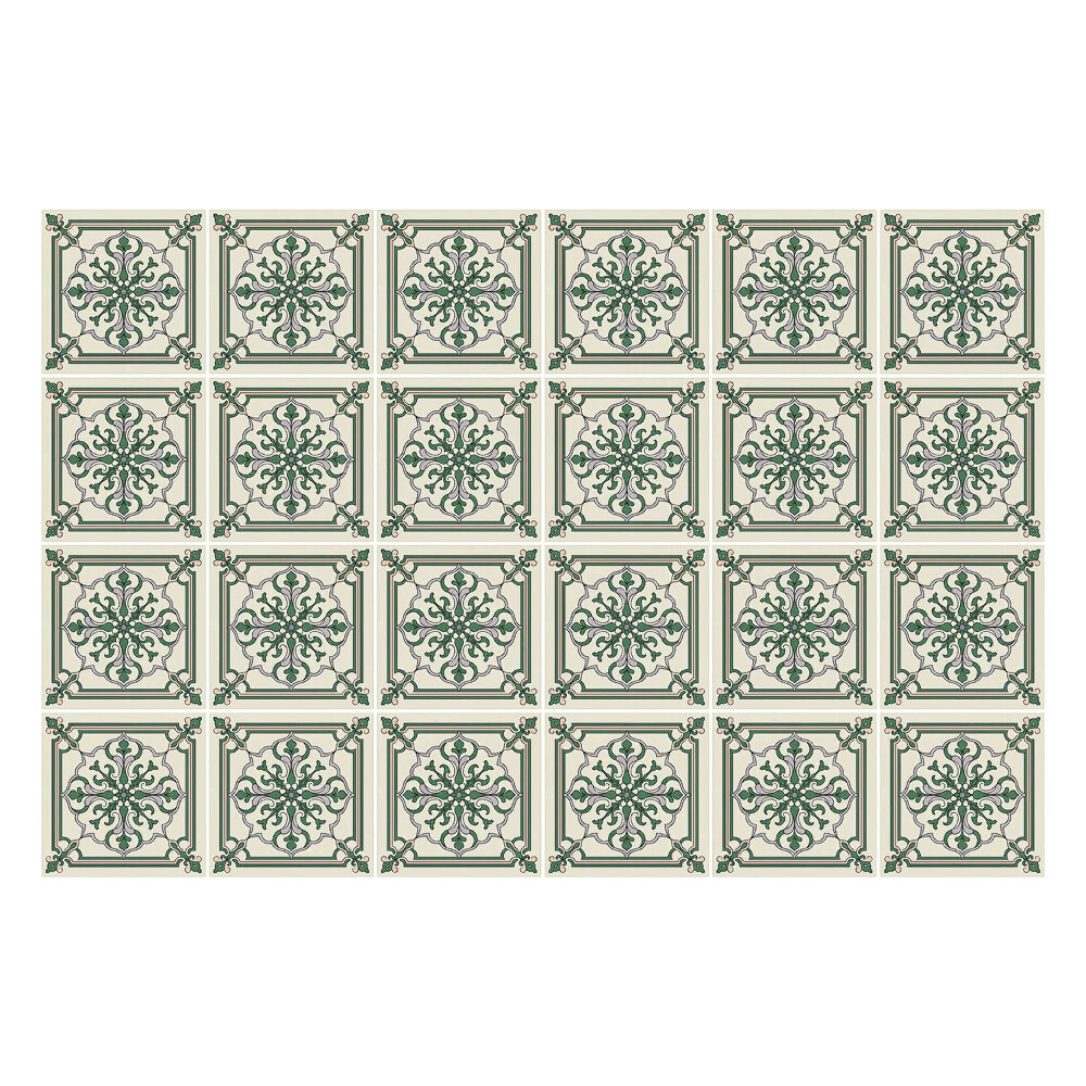 Csempe matrica Virágos díszek a keretben