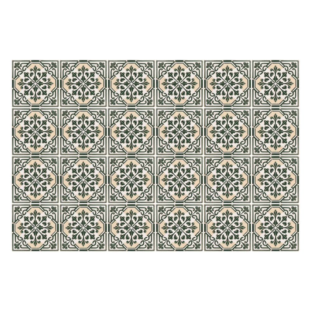 Öntapadós csempe matrica Virágos csempe