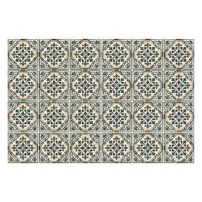 Öntapadós csempe matrica Virágos csempe