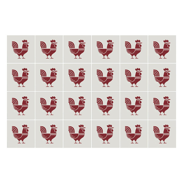 Öntapadós csempe matrica Folklór tyúkok