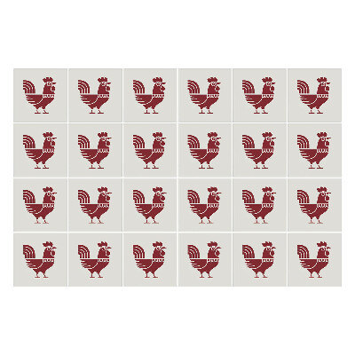 Öntapadós csempe matrica Folklór tyúkok