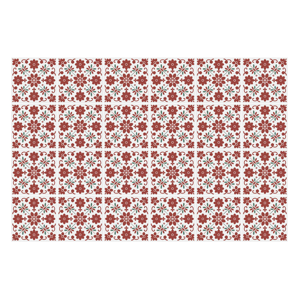 Csempe matrica Folklór - virágok és levelek