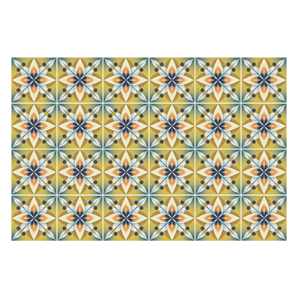 Csempe matrica Élénk motívumok a rácsban