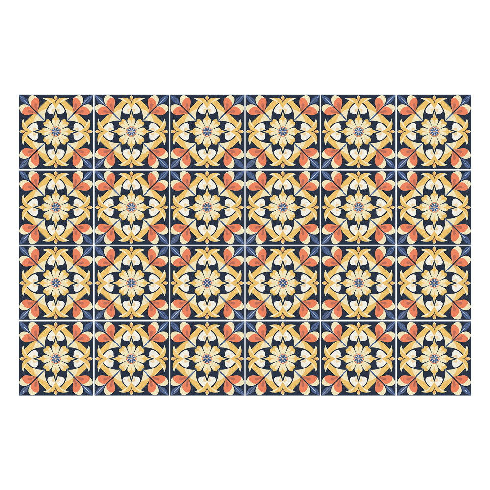 Csempe matrica Virágmotívumok hálóban