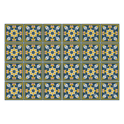 Csempe matrica Virágdíszek keretben