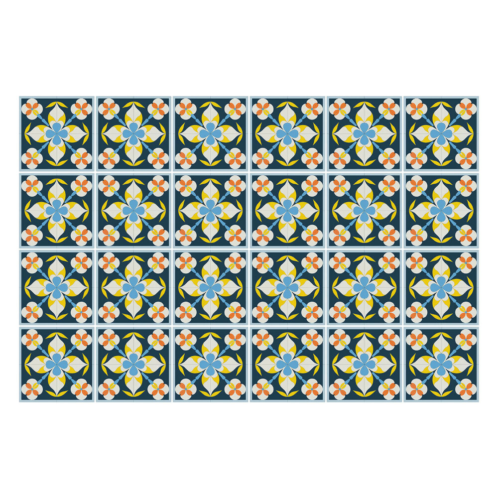 Öntapadós csempe matrica Retro vintage csempe minta