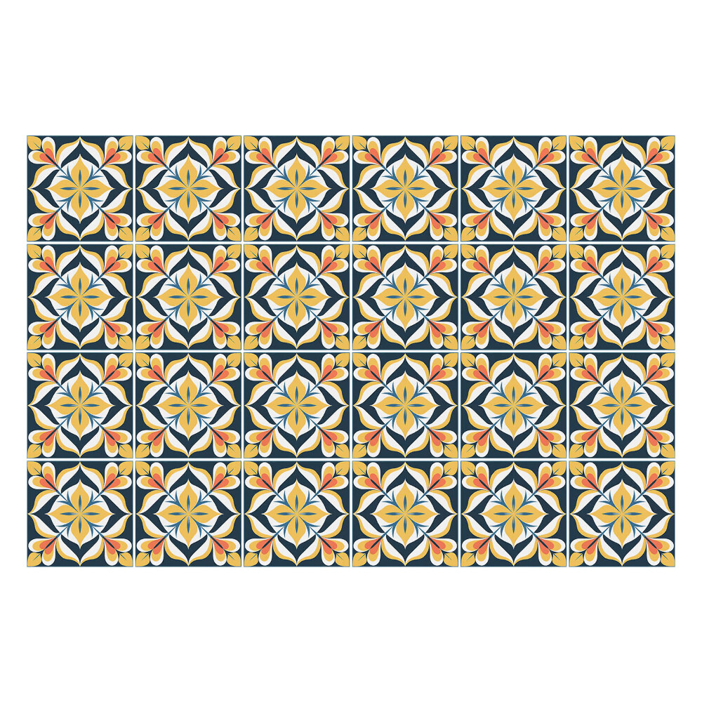 Csempe matrica Virágmotívumok az elrendezésben