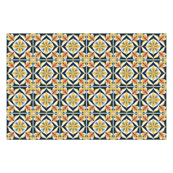 Csempe matrica Virágmotívumok az elrendezésben