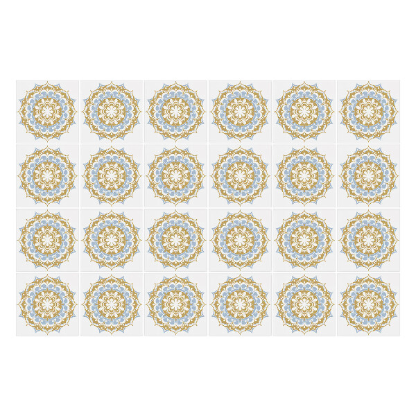 Öntapadós csempe matrica Mandala virágokkal