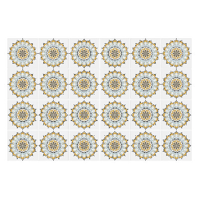 Öntapadós csempe matrica Virágos mandalák elrendezésben