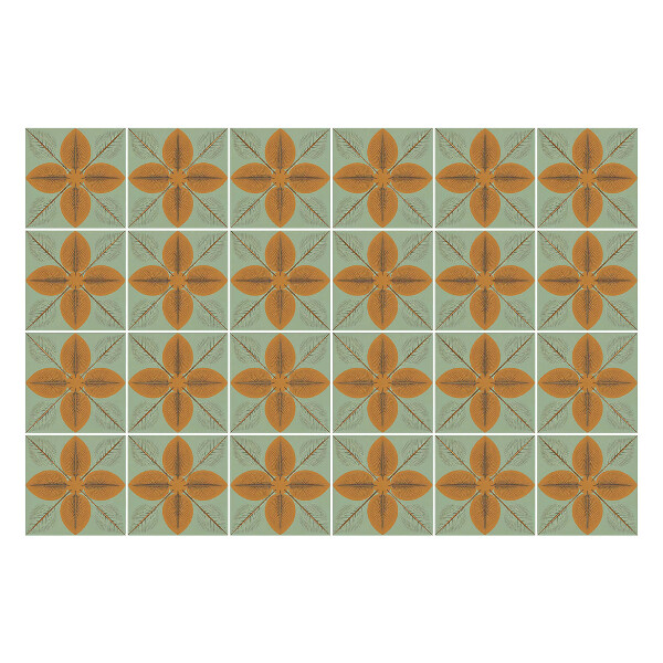 Öntapadós csempe matrica Virágmotívumok hálóban