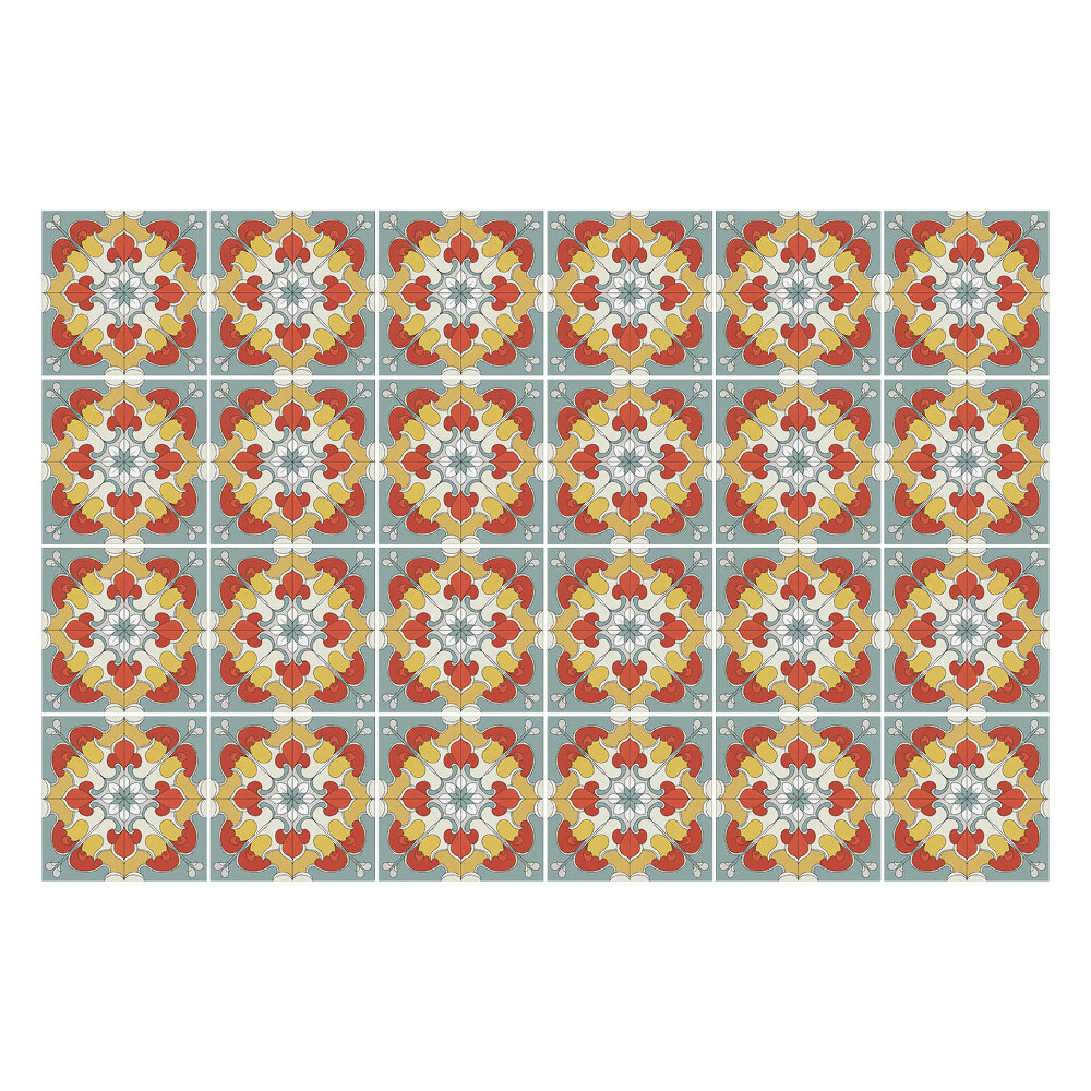 Öntapadós csempe matrica Virágos motívumok