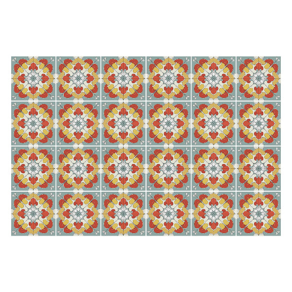 Öntapadós csempe matrica Virágos motívumok