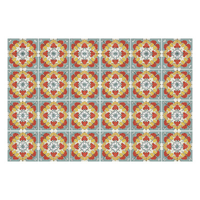 Öntapadós csempe matrica Virágos motívumok