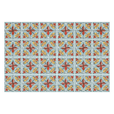 Öntapadós csempe matrica Stilizált virágok hálóban