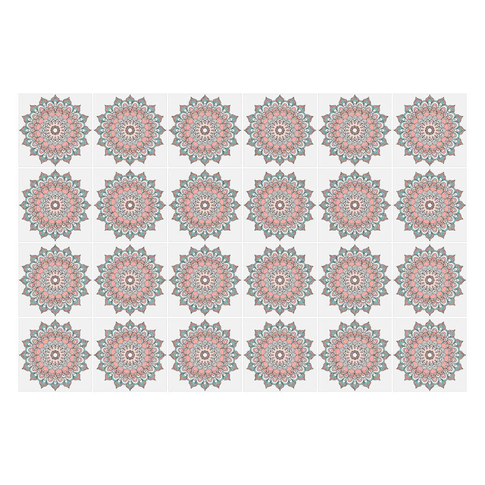 Öntapadós csempe matrica Világos díszítésű mandalák