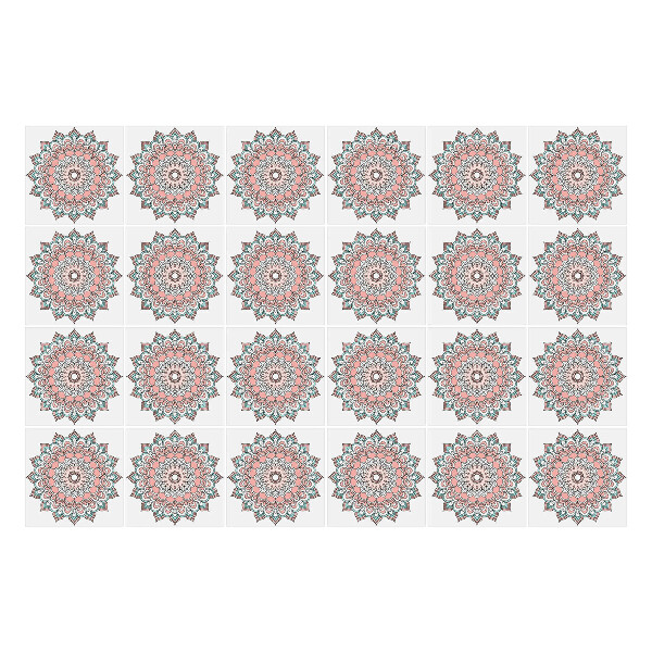Öntapadós csempe matrica Világos díszítésű mandalák